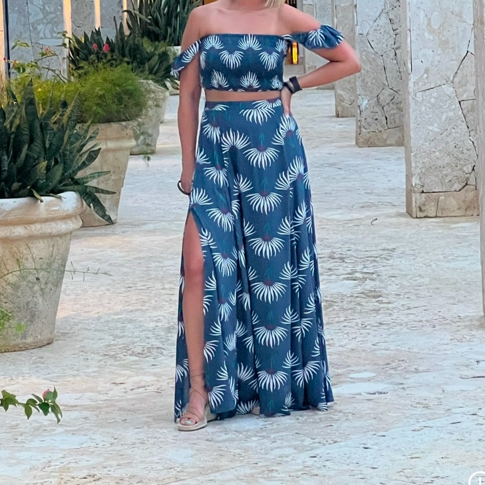 Trancoso floral two piece maxi
